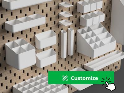 IKEA SKADIS Add-Ons: Parametric Bins and Shelves