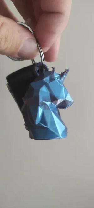 Low Poly unicorn keychain / porte clefs licorne