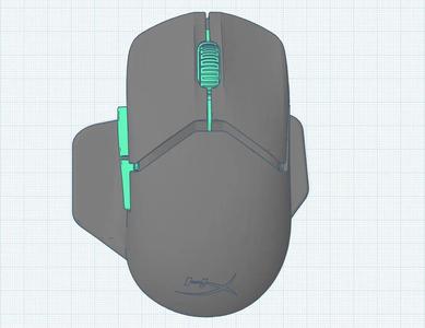 Dual Rest Ergo Shell – Enhanced Comfort for Thumb and Pinky HyperX Pulsefire Saga Mouse   