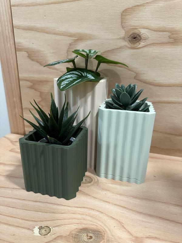 3 Mini Planter Set – Wavy Squares
