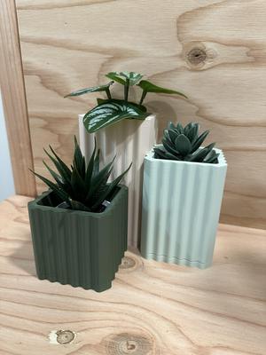 3 Mini Planter Set – Wavy Squares