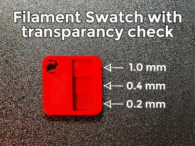 Filament Swatch with transparancy check (0.2, 0.4, 1.0 & 2.0 mm)