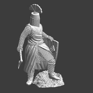 Medieval crusader knight - axe and shield