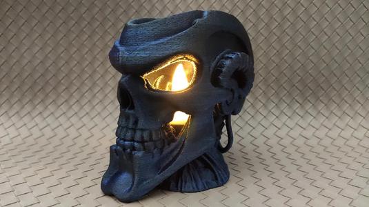 Terminator Skull - LED tea light holder   