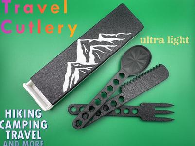 Travel Cutlery/ Spoon, Fork, Knife in a Travelbox