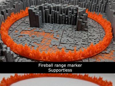 Fireball range marker - supportless