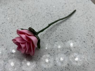 Rose with Snap-in Stem and Leaves
