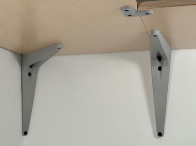 Strong Shelf Brackets with 45° Corner Bracket. 