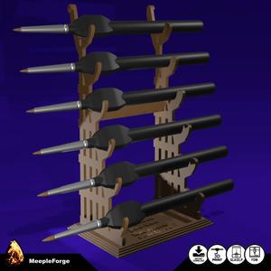 Samurai Style Paint Brush Display