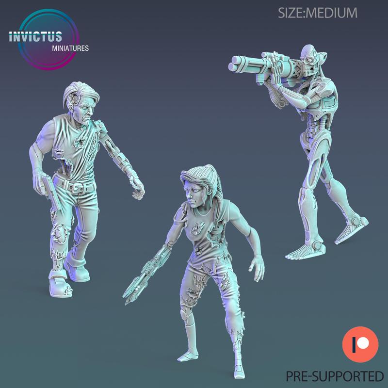 Future Robot Set A / Cyborg Scout / Skeleton Soldier / Exoskelet Officer / Space War Construct / Steampunk Battle Robot / Invasion Army / Cyberpunk Droid / Sci-Fi Encounter