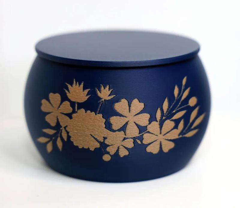 Flower Engraved Box w/ Lid