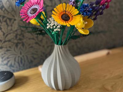 Spiral vase designed for Brick Wildflower Bouquet