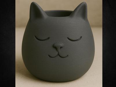 Sleepy Cat Planter