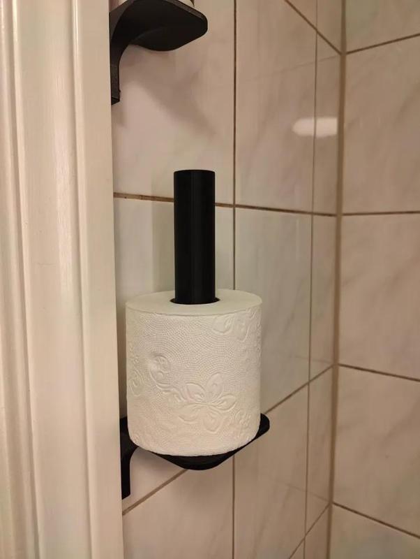 Extra toilet paper roll holder (no supports, with and without pole)