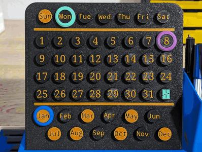 Customizable calendar and desk organizer