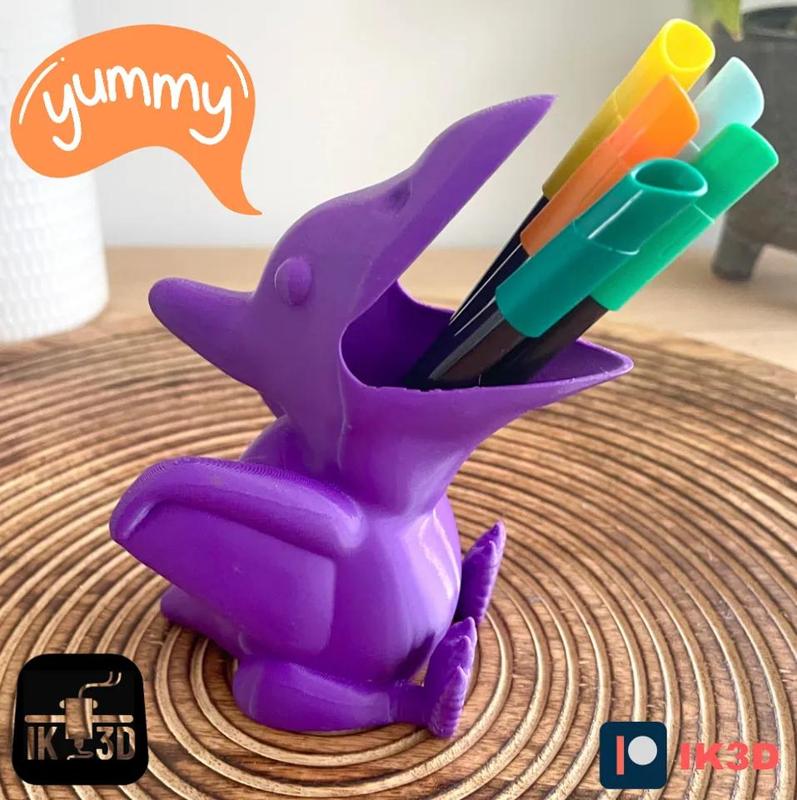 Chubby Pterodactyl Dino Pencil Holder / Pot No Supports