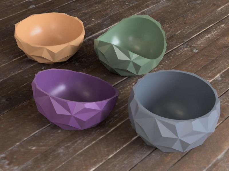 FacetForm Bowls: Sculpted Egg-Inspired Bowls