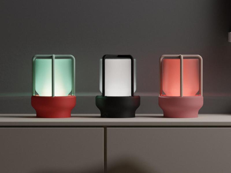 Lantern style lamp. Wireless RGB Desktop light