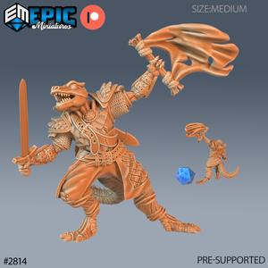 Lizardman Tribe Bannerman / Reptile Soldier / Draconic Lizardfolk / Dragonborn Warrior / Lizard / Dragon Army