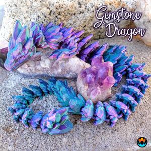Gemstone Dragon, Print in Place, Articulated Dragon