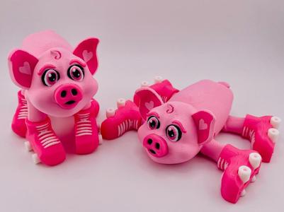 Heart Roller Skating Pig Flexi Let’s Roll!