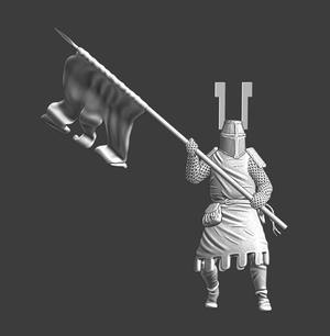 Medieval Teutonic Order Knight with banner