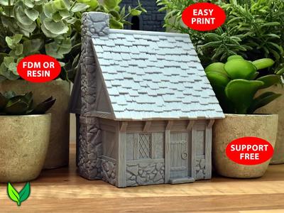Dickens' Den – 28mm Medieval Fantasy House (3D Printable)   