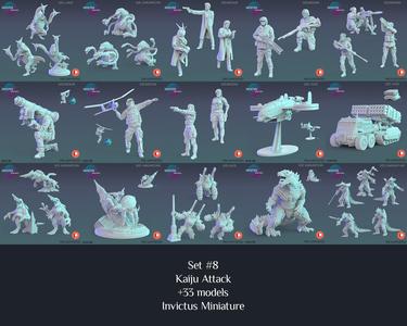 Kaiju Attack Set / Giant Monster Battle Encounter / City Invasion Collection / Pre-Supported