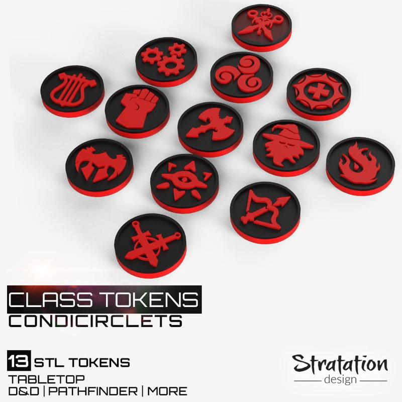 Class Tokens for CondiCirclets – 13 Class Tokens