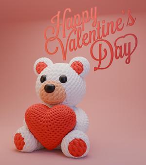 Crochet Love Bear with Hidden Heart Storage