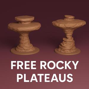 Free Rocky Plateau STL Files – 3D Printable Fantasy Terrain for Wargaming & RPGs