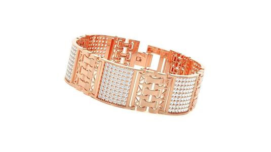 Mesh High Jewelry Diamond Head Bracelet 3dm stl renders details