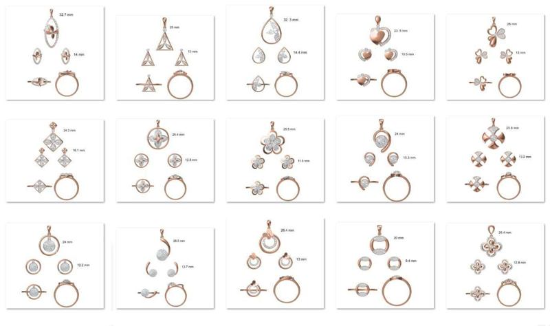 240 Light wt Ring Earrings Pendant set stl jcd 1-render details  3D Model Collection