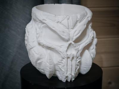 Demonic Skull Flowerpot, vase DOOM style for Halloween