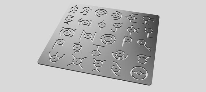 Pokemon – Unown (Drawing Template / Stencil)