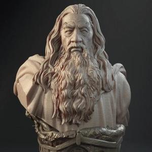 Gandalf Bust STL files for 3D Printing | Assembly Model