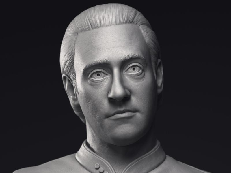 Brent Spiner as Lt Commander Data bust Printable 3D Model