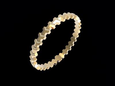 Armored Cube Illusioned Single row Bracelet with diamond