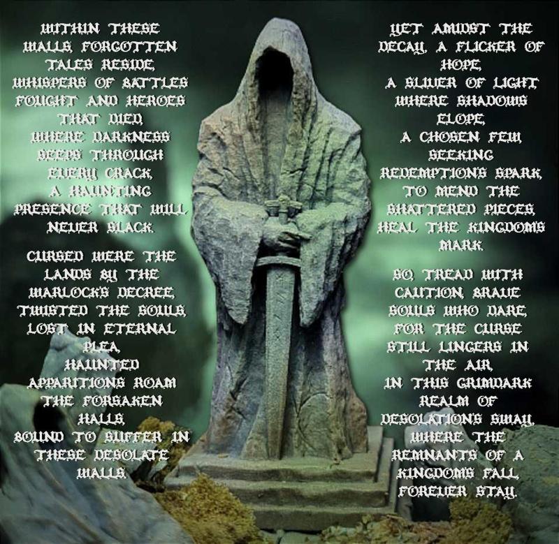 Wargaming cenic hooded statue with sword