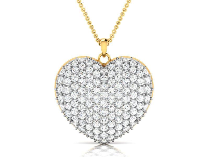 Women heart pendant 3dm render detail