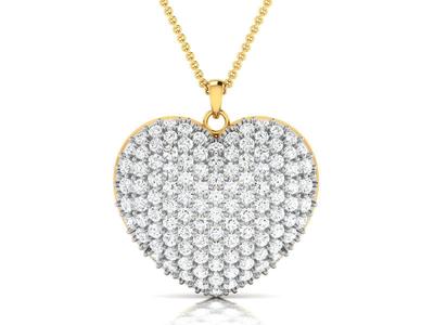 Women heart pendant 3dm render detail