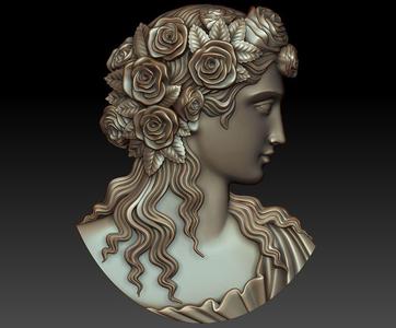 Cameo girl with roses