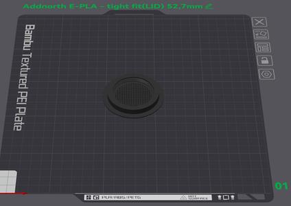 Addnorth E-PLA – tight fit(LID 52,7mm