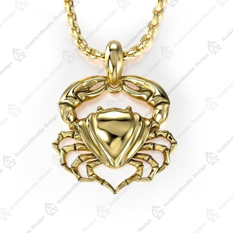 Cancer Zodiac Sign Pendant 001-07