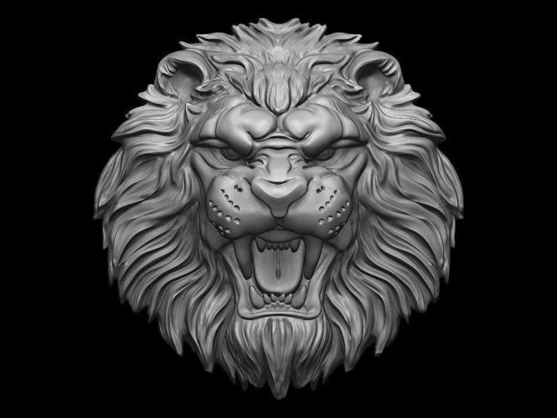 Lion relief for pendant or wall