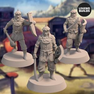 Empire of Jagrad Soldiers with Swords and Shields (3 miniatures) – 3D printable miniature – STL file