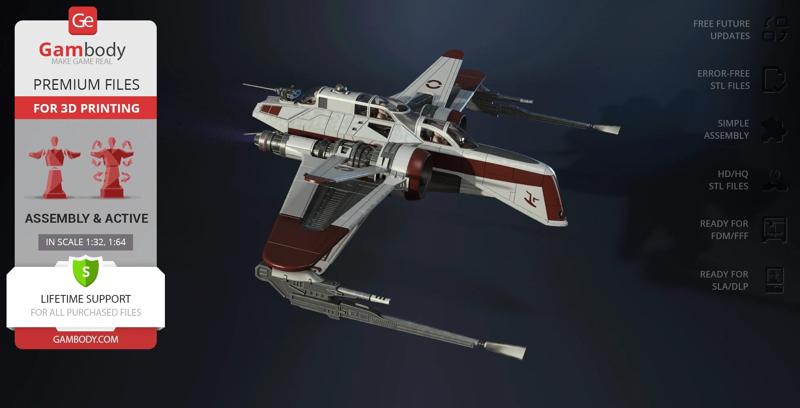ARC-170 Starfighter  STL files for 3D Printing | Assembly + Action