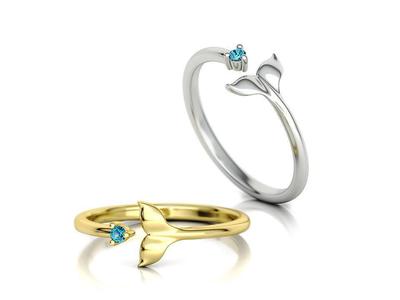 Dolphin Tail Ring Lucky Fish Tail Ring 3dmodel