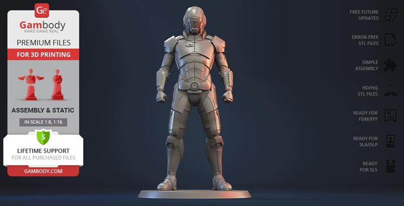Commander Shepard 3D Printing Figurine | Assemble