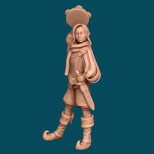 Yuta, a bard with a tambourine – DnD miniature [presupported]